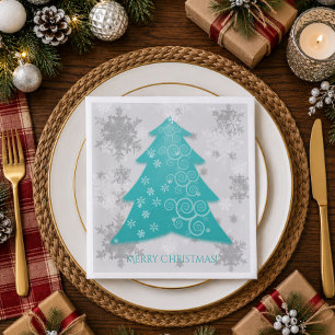Cena Servilleta de papel de árbol de Navidad festivo az