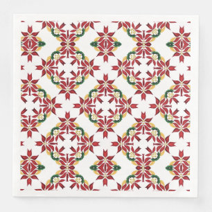 Cena servilleta de papel de poinsettia de navidad
