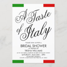 Cena temática italiana | Invitación a la ducha de