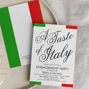 Cena temática italiana Invitación de la parte de