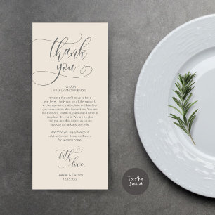 Cena Ubicación Gracias, Tarjeta De Guión Moderna