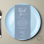 Cena Ubicación Gracias, Tarjeta De Guión Moderna<br><div class="desc">Comparte el amor y muestra tu agradecimiento a tus invitados cuando se sientan en su asiento y leen esta encantadora carta de agradecimiento personalizada. ¡Es una manera maravillosa de empezar tu celebración especial del día! Con esta tarjeta se establecerá el tono de un evento inolvidable. La tarjeta de agradecimiento incluye...</div>