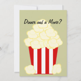 Cena y película Invitación a palomitas de maíz cal