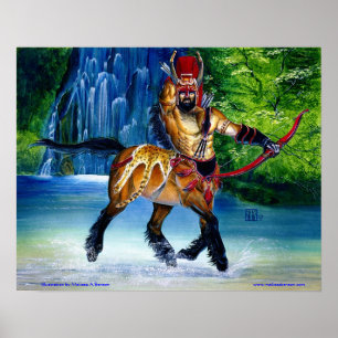 Centaur con la impresión de la cascada