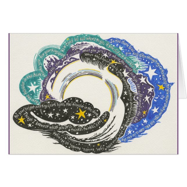 Centelleo, centelleo, poca tarjeta de la estrella (Anverso (Horizontal))