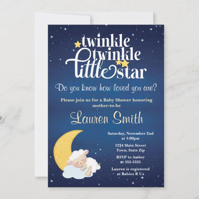 Centelleo de la invitación de Baby Shower del (Anverso)