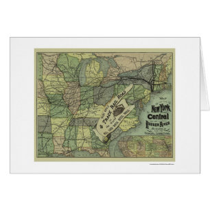 Central de Nueva York y mapa 1876 del ferrocarril