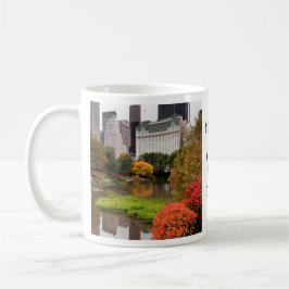 Central Park en otoño tazas de nombres personaliza