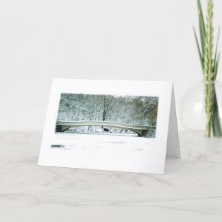 Central Park, NYC, Tarjeta de Navidades Bow Bridge