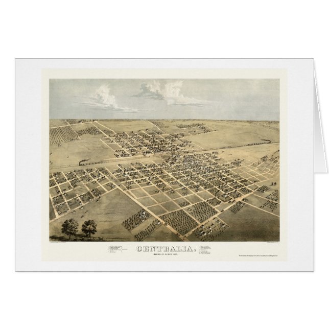 Centralia, mapa panorámico de IL - 1867 (Anverso (Horizontal))