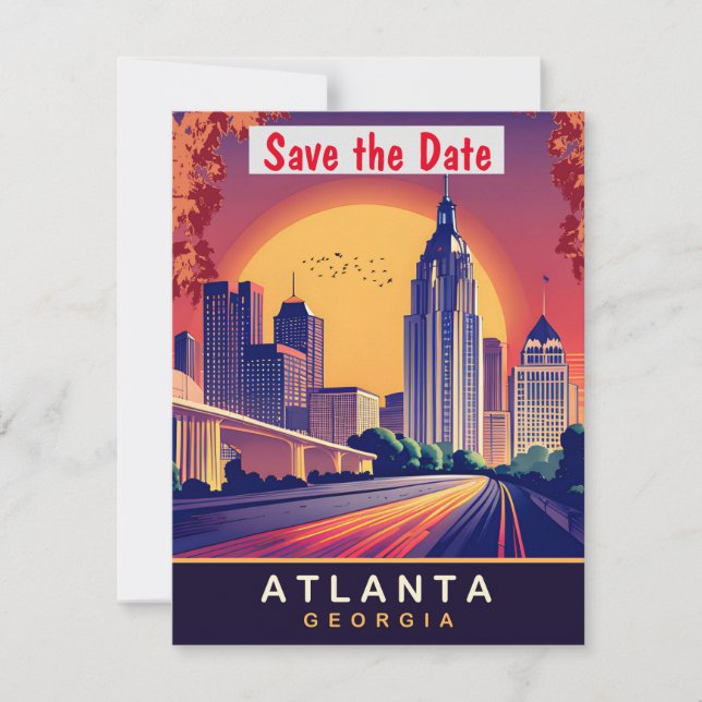Centro de Atlanta, GA, postal de viaje (Anverso)