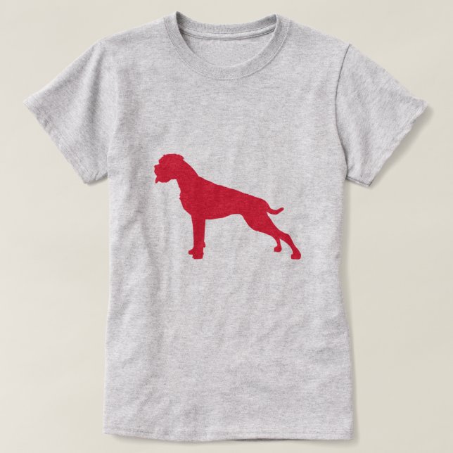 Centro de Boxer Alemán Camiseta Moderna (Diseño del anverso)