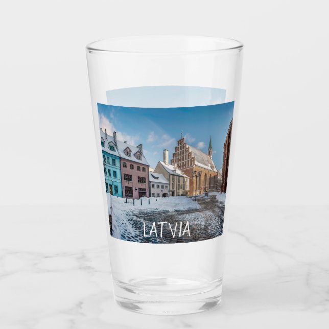 Centro de invierno nevado en Riga, Letonia (Anverso)