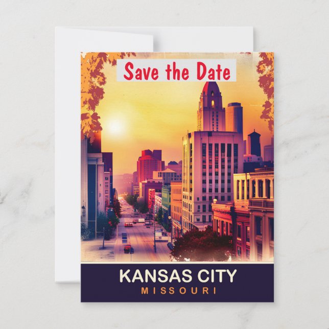 Centro de Kansas City, postal de viaje, (Anverso)