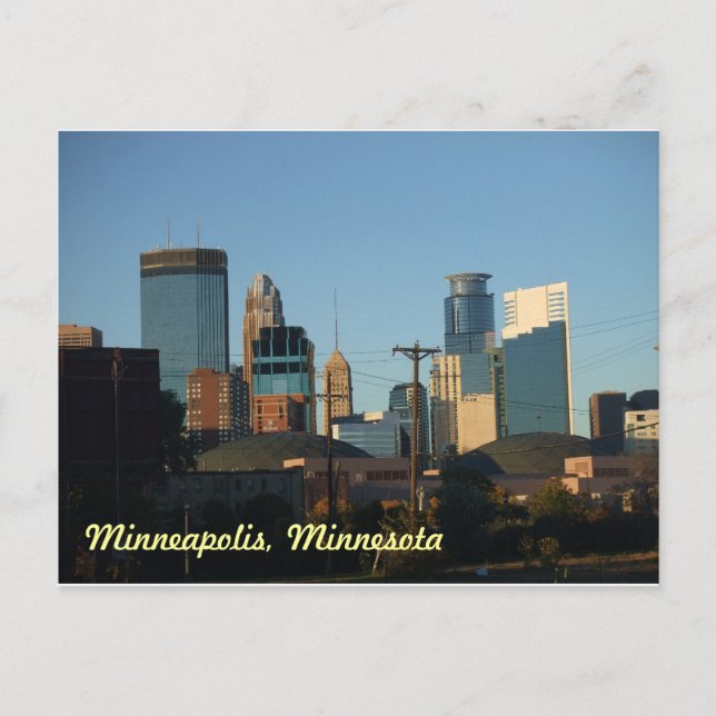 Centro de Minneapolis, postal de Minnesota (Anverso)
