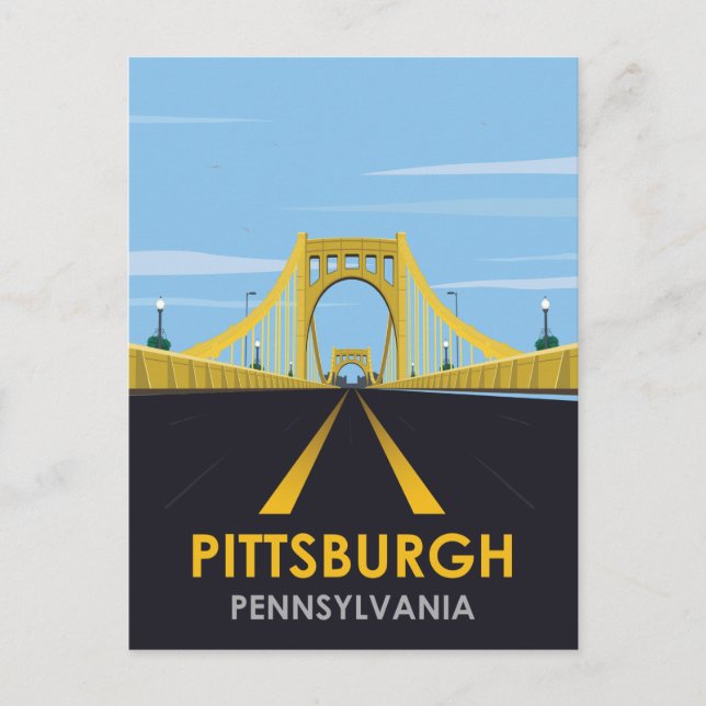 Centro de Pittsburgh, postal de viaje de la vieja  (Anverso)