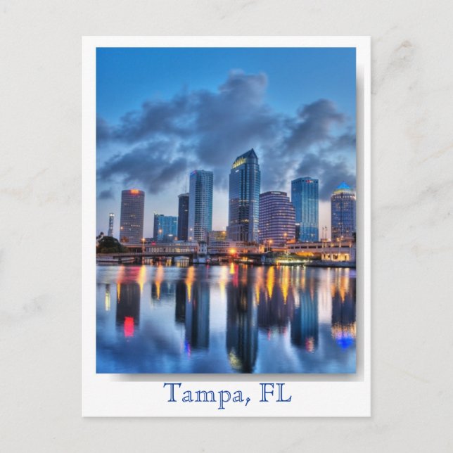 Centro de Tampa, postal de Florida Estados Unidos (Anverso)