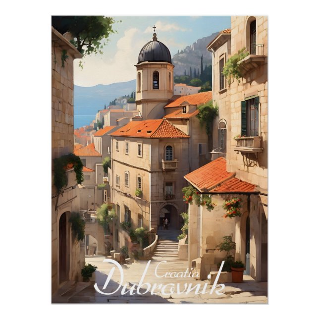 Centro Histórico de Dubrovnik Croacia Impresión de (Anverso)