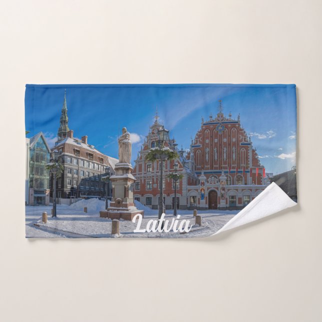Centro histórico de Riga, Letonia (Toalla de mano)