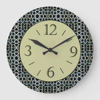 Centro verde oliva / reloj de pared de borde blanc