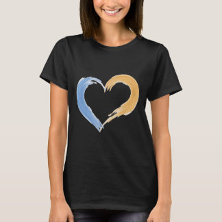 Cepa de Camiseta para mujeres con pincel de corazó