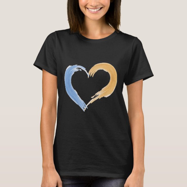 Cepa de Camiseta para mujeres con pincel de corazó (Anverso)