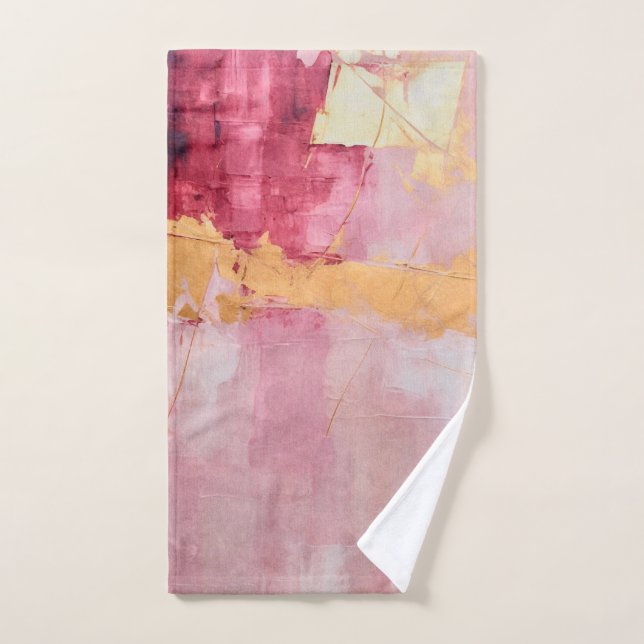 Cepillo artístico estalla oro y rosa (Toalla de mano)