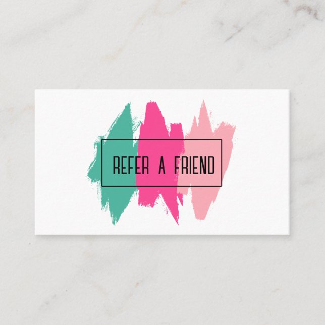 Cepillo colorido moderno rompe con tarjeta de refe (Anverso)