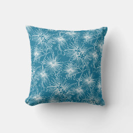 Cepillo de cereza lila-pilly floral almohada azul 
