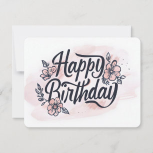 Cepillo de la tarjeta de cumpleaños feliz con letr