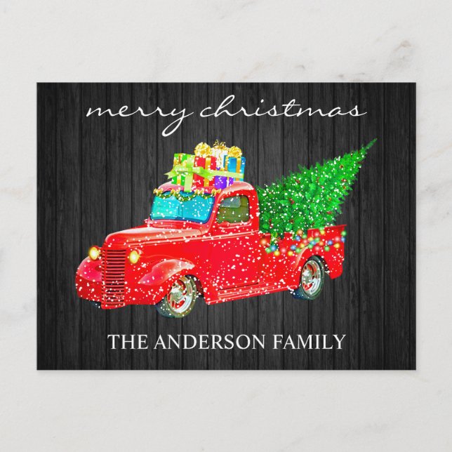 Cepillo de madera guión árbol de navidad de camión (Anverso)