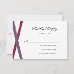 Cepillo moderno estalla boda RSVP   Lavender Berry