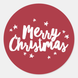 Cepillo moderno Feliz Pegatina de Navidad
