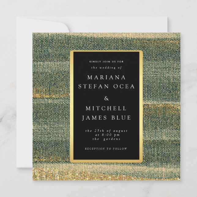 Cepillo verde elegante con oro y negro (Anverso)