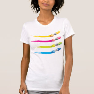 Cepillos coloridos Camiseta femenina