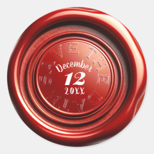 Cera de vela roja Sello claro "GUARDAR LA FECHA" B