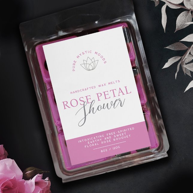 Cera perfumada de rosa rosada derrite la etiqueta  (Subido por el creador)