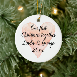 Cerámica 1.ᵉʳ adorno de árbol de navidad entre Navidades