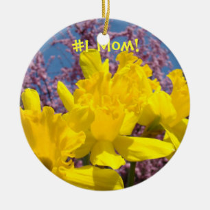 Cerámica #1 ¡MAMÁ! adorno colgante FLORES de narciso para M