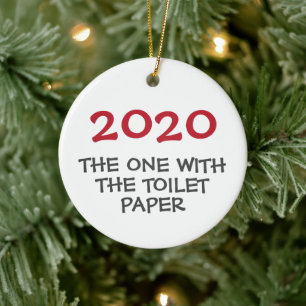 Cerámica 2020 el de papel higiénico adorno de Navidad