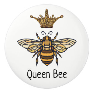 Cerámica Abeja de la reina del oro con el flamante pomo de 
