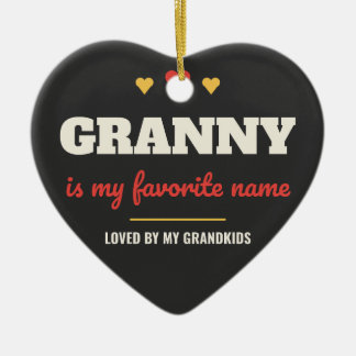Cerámica Abuela es mi nombre favorito Adorno de corazón de