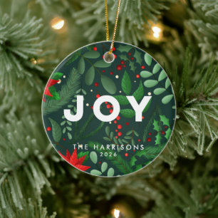Cerámica Adorno Botánico de Navidad de Color Verde Pino Ale
