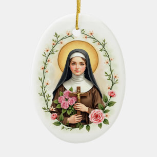 Cerámica Adorno Católico de Santa Teresa de Lisieux
