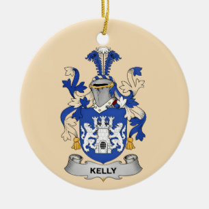 Cerámica Adorno Cerámico del Escudo de Armas Kelly