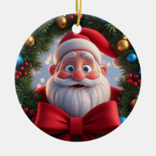Cerámica Adorno Cerámico Navideño de Papá Noel Festivo