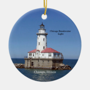 Cerámica adorno circular de la luz del rompeolas de Chicago