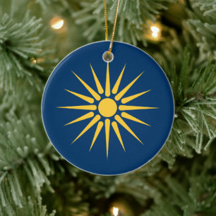 Cerámica Adorno con bandera de Macedonia, Grecia
