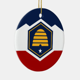 Cerámica Adorno con bandera de Utah, EE. UU.
