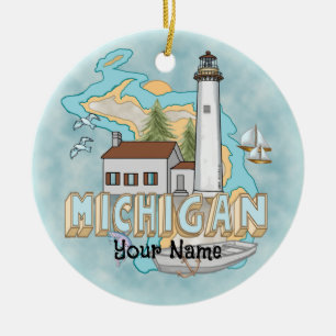 Cerámica Adorno con nombre personalizado de faro de Michiga